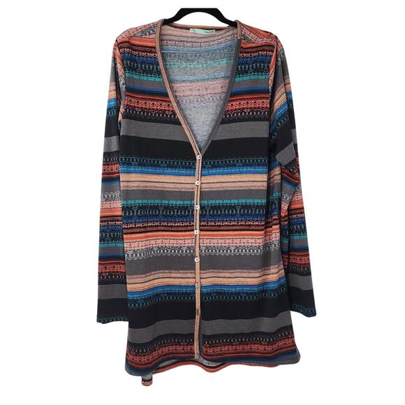 MAURICES Button Down V-Neck Cardigan Womens Size XL Extra Large Aztec Boho - Picture 1 of 3